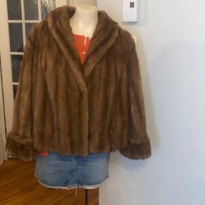 Mink fur Short Coat Jacket Size L